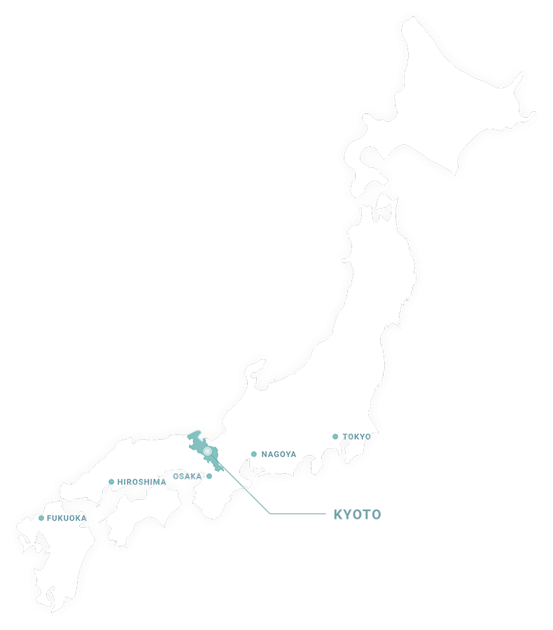 A map of Japan showing the location of Kyoto Prefecture