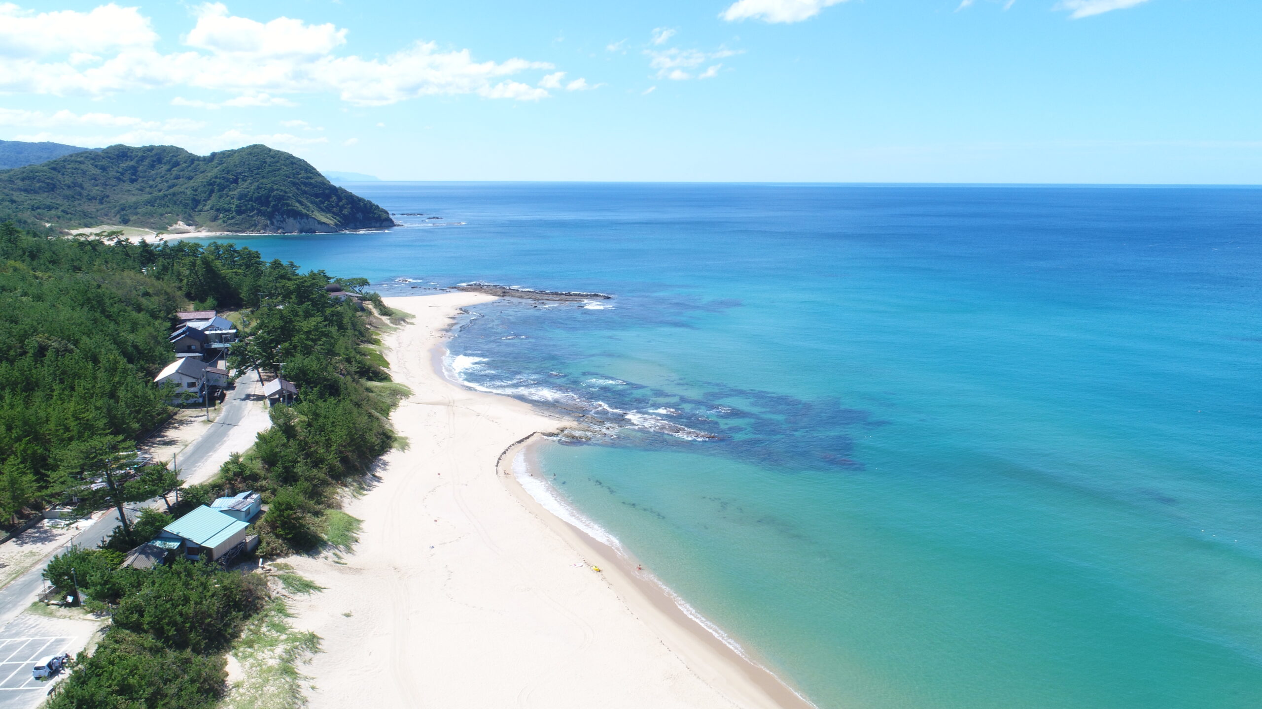Aerial view of Kotohikihama Beach in Kyoto