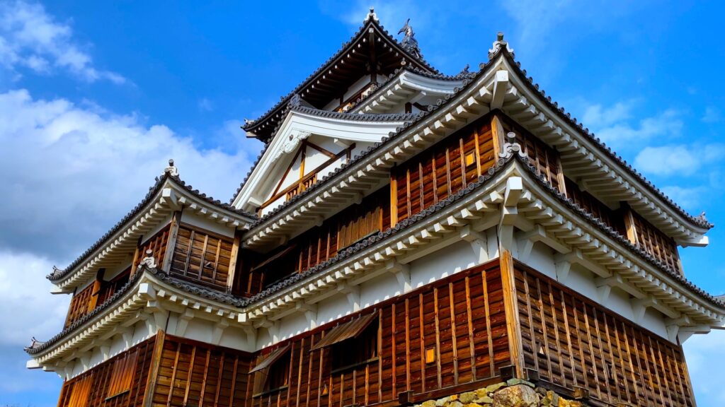 View of Fukuchiyama Castle from the base of the castle